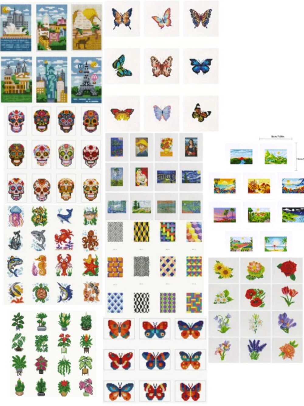 Mini Diamond Painting Mega Lot – 10 Complete Sets